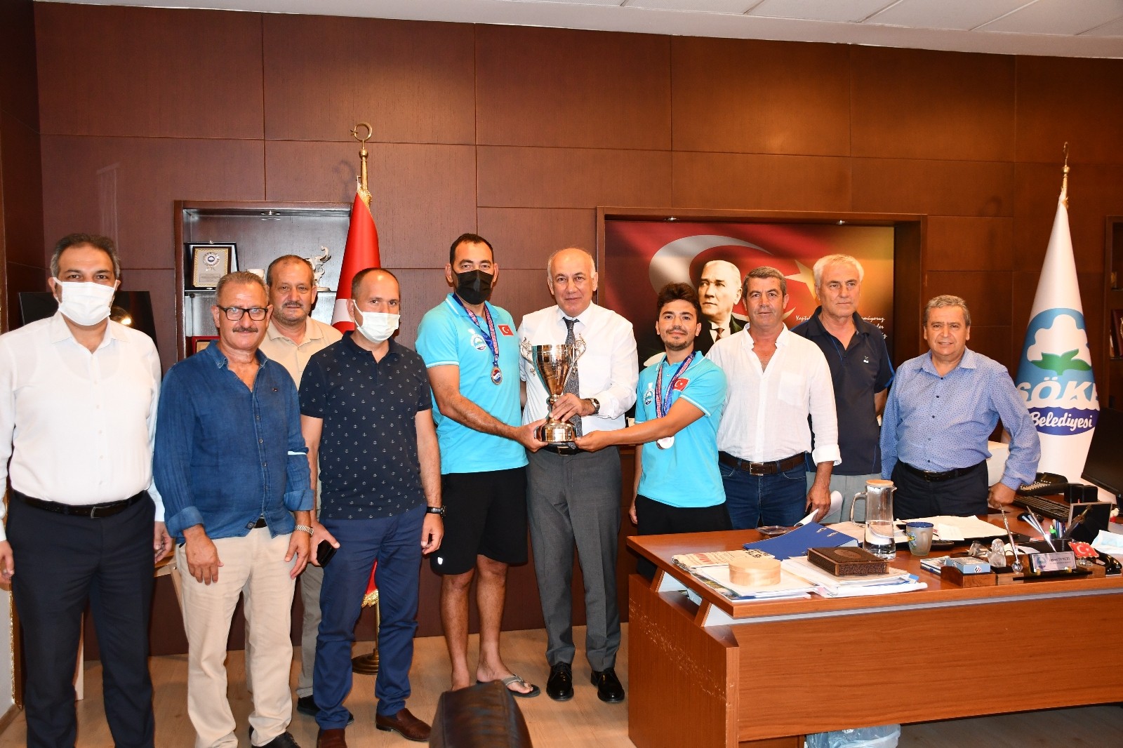 Başkan Tuncel, Söke’nin Türkiye ikincisi balık avı takımını ağırladı