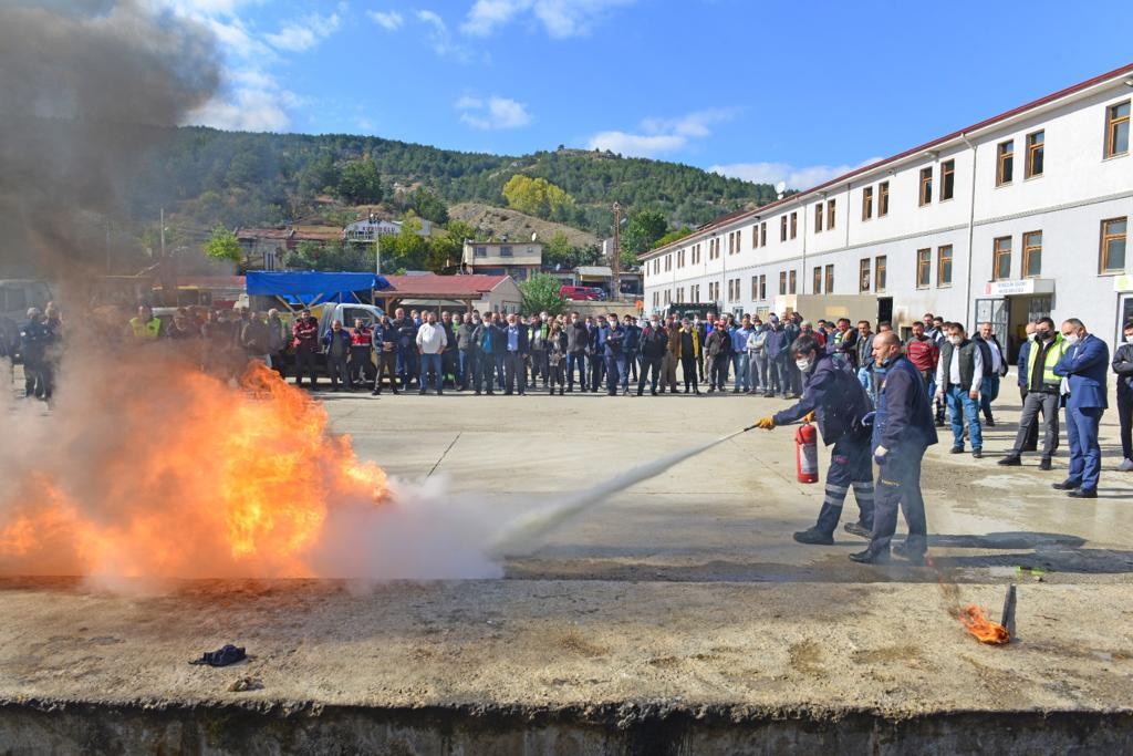 Kastamonu Belediyesi’nden yangın tatbikatı