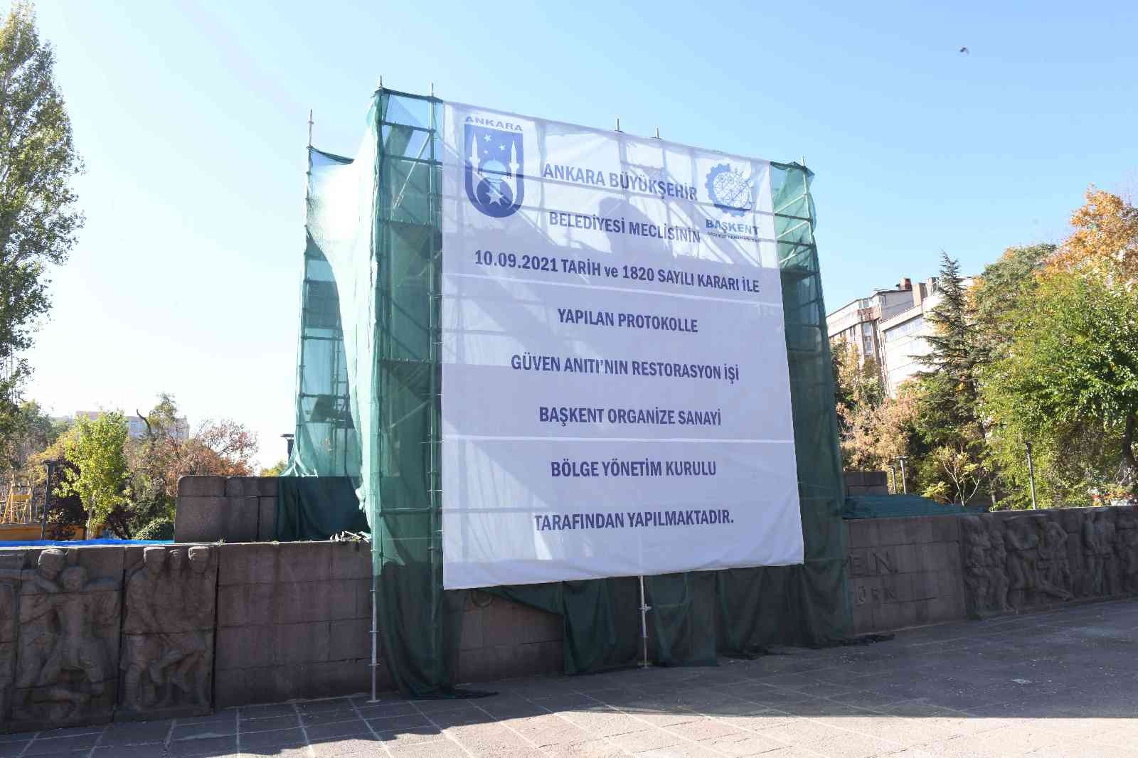 Kızılay Güven Anıtı’nın restorasyonu için düğmeye basıldı