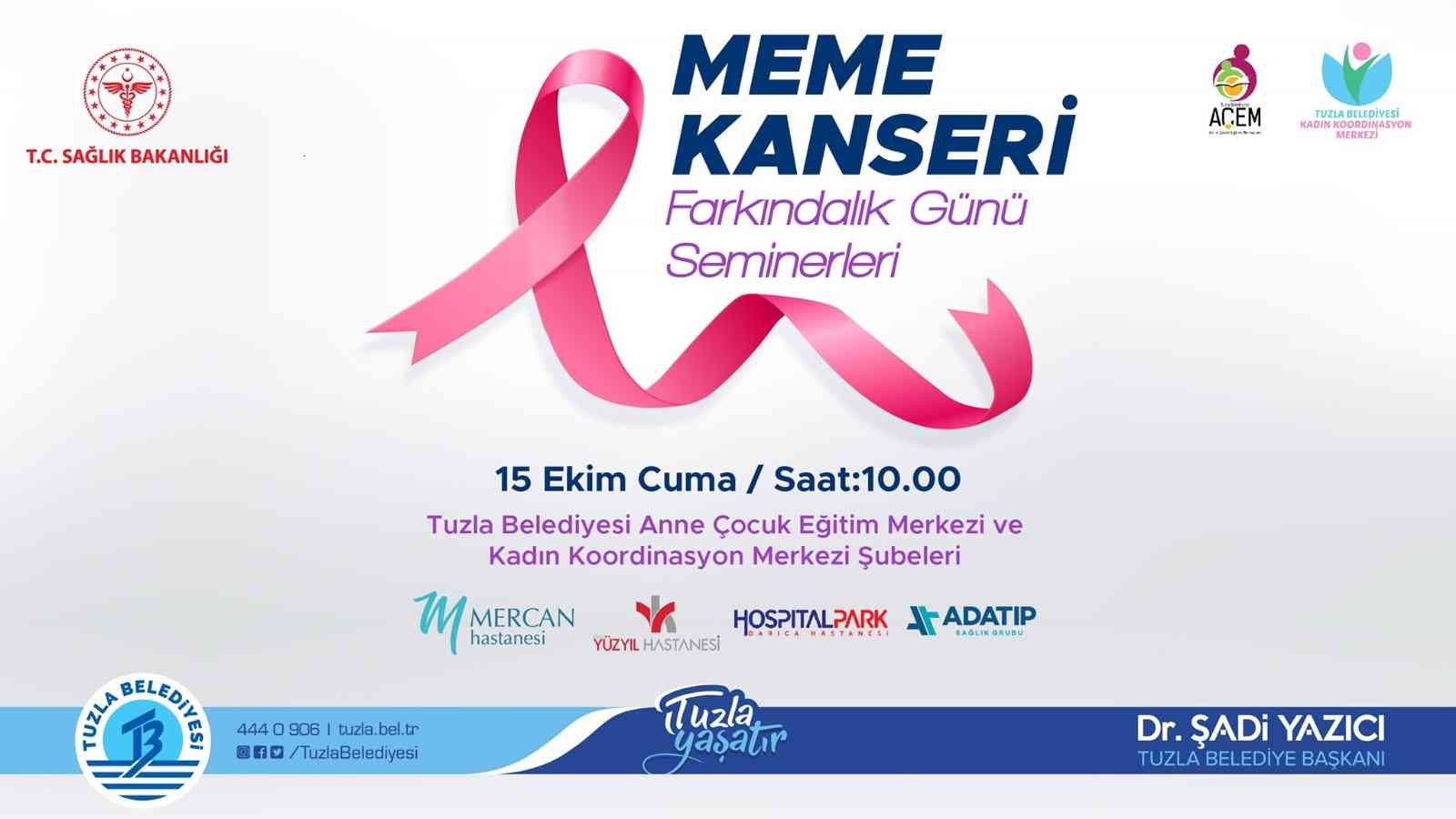 Tuzla Belediyesi’nin düzenlediği meme kanseri farkındalık seminerleri başlıyor