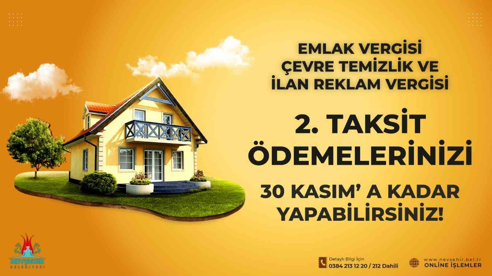 Nevşehir Belediyesi: “Emlak, çevre temizlik ve ilan reklam verginizi ödemeyi unutmayın”