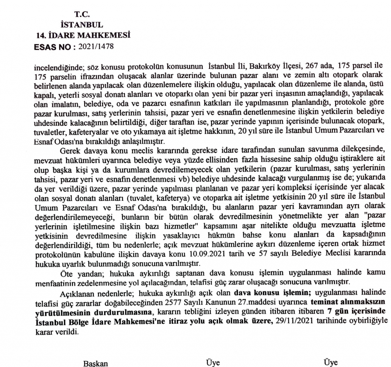 CHP’li belediyenin ‘usulsüz’ projesine mahkeme ‘dur’ dedi