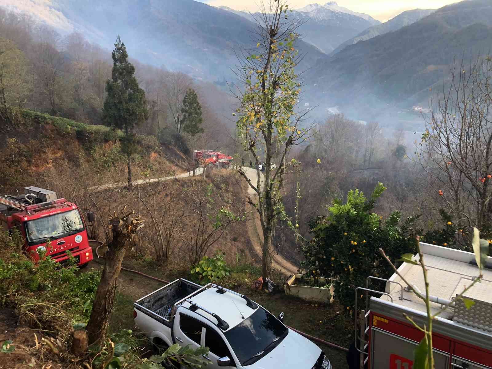 Rize’nin Fındıklı ilçesinde çıkan yangın kontrol altına alındı