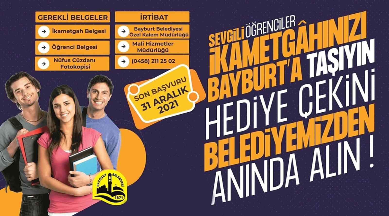 Üniversite öğrencilerine ikametgahını Bayburt’a al kampanyası