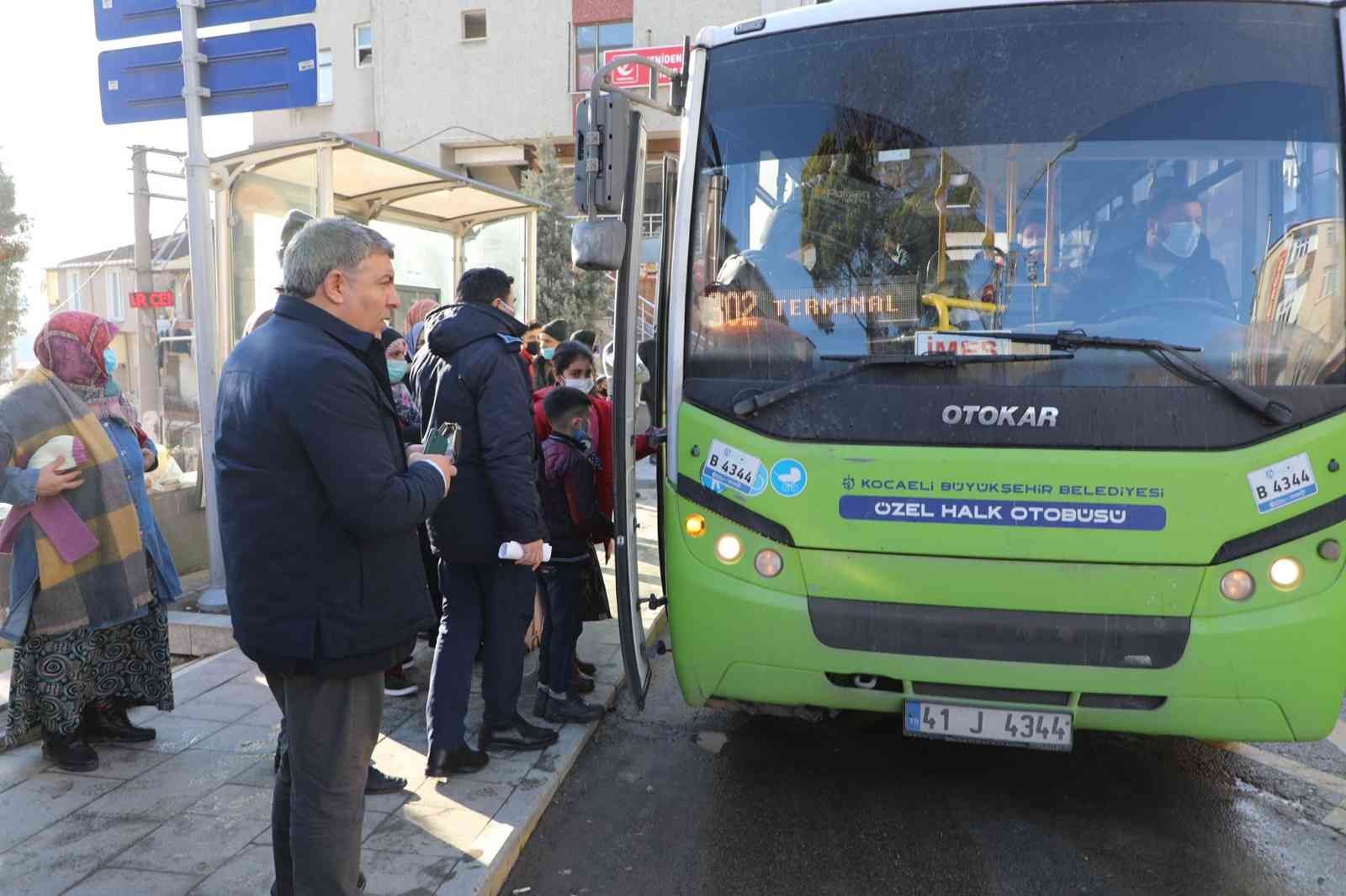 Başkan Şayir, halk otobüslerini denetledi
